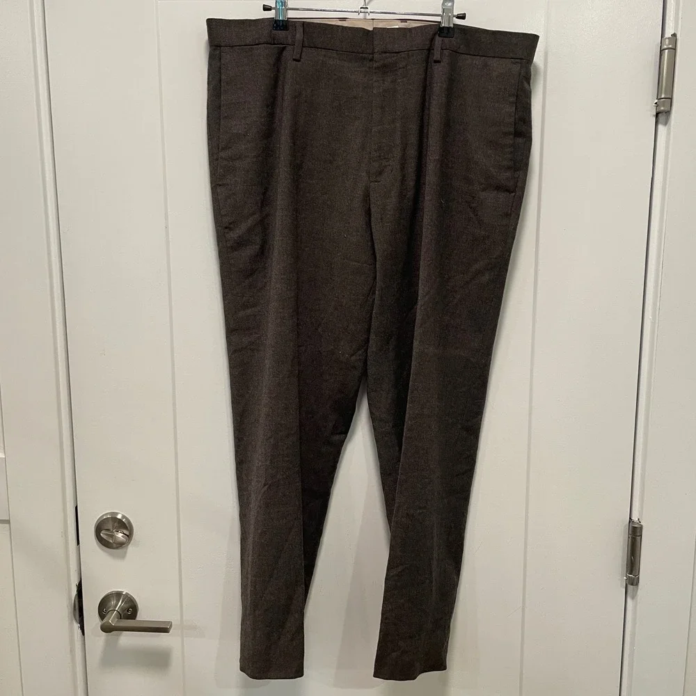 Banana Republic Mens 38x32 Tailored Slim Fit Dress Pants Dark Brown Textured